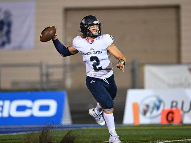 Jaxson Dart threw for 277 yards and six touchdowns leading No. 14 Corner Canyon to a hard-earned win at Bingham. 