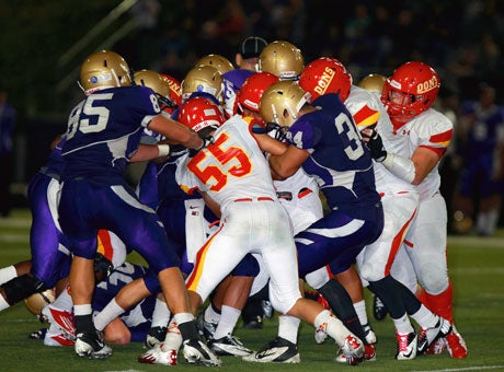 Cathedral Catholic (in white) beat SoCal Division III leader St. Augustine last week.