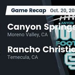 Football Game Recap: Rancho Christian Eagles vs. Canyon Springs Cougars