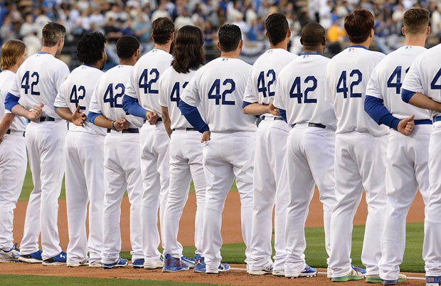 All Major League players have traditionally worn No. 42 to honor Jackie Robinson Day.