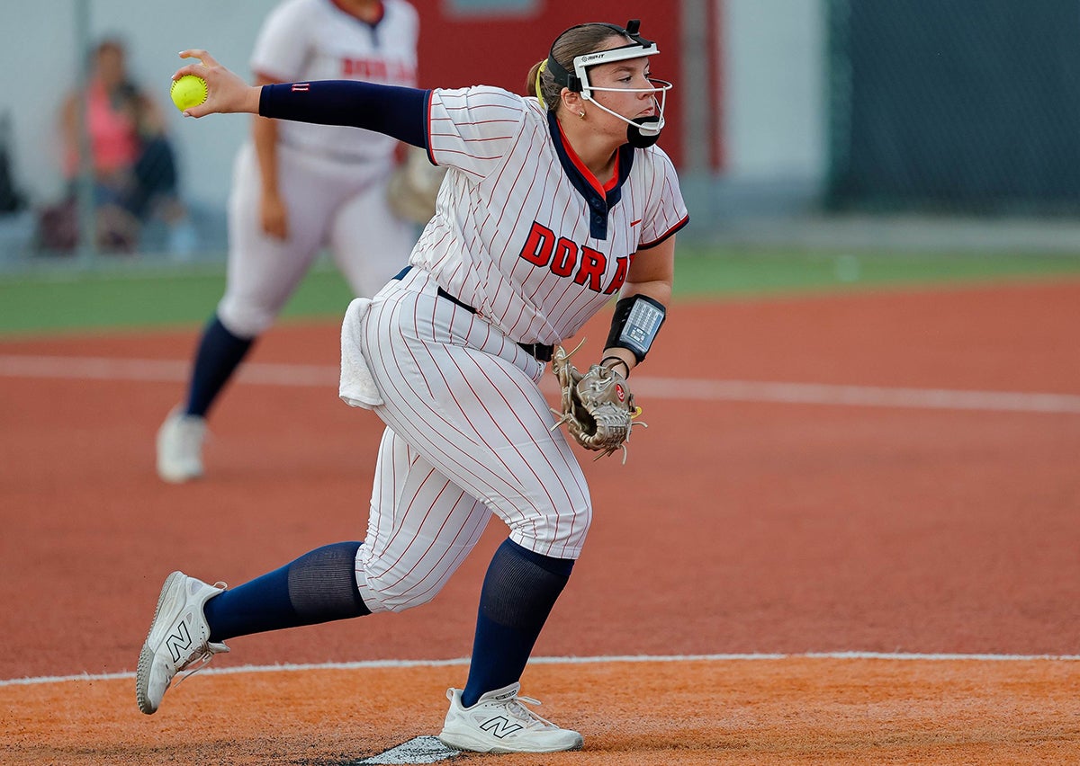 Senior Meagan Villazon leads No. 5 Doral Academy with a 21-1 record and a 0.53 ERA. (PHOTO: Carl Kafka)