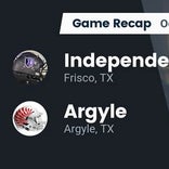 Football Game Recap: Independence Knights vs. Argyle Eagles