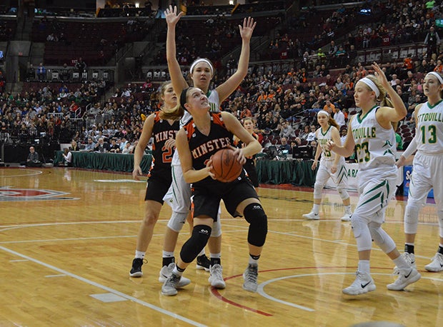 Minster senior Courtney Prenger (Xavier recruit) is looking to be a four-time first team All-Midwest Athletic Conference selection.