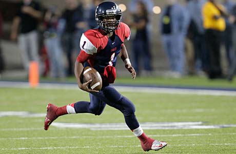 Quarterback Kyler Murray used his legs as well as his arm to lead Allen past Mesquite in a playoff game Friday night.
