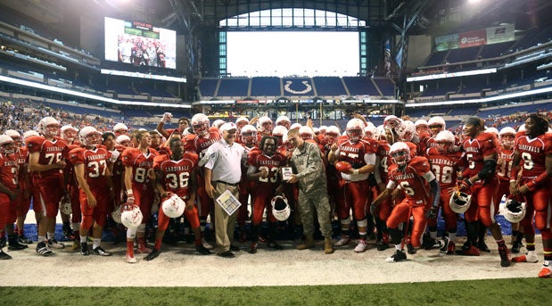 Southport after a huge victory at Lucas Oil Stadium in Indianapolis, home of the Colts.