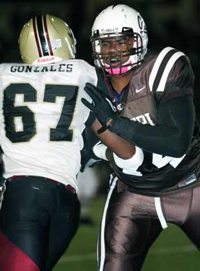 Jordan Simmons brings size and toughness to the field. Perhaps his greatest attribute is athleticism.