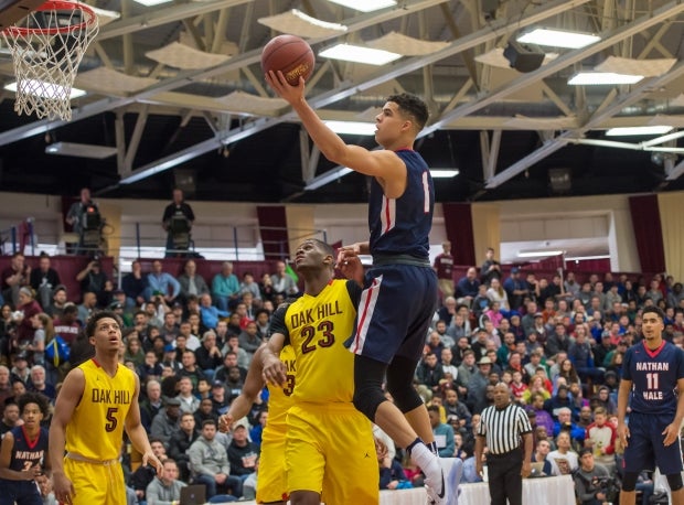 Michael Porter Jr. scored 37 points to lead Nathan Hale to an 80-77 win over Oak Hill Academy on Monday at the Spalding Hoophall Classic.