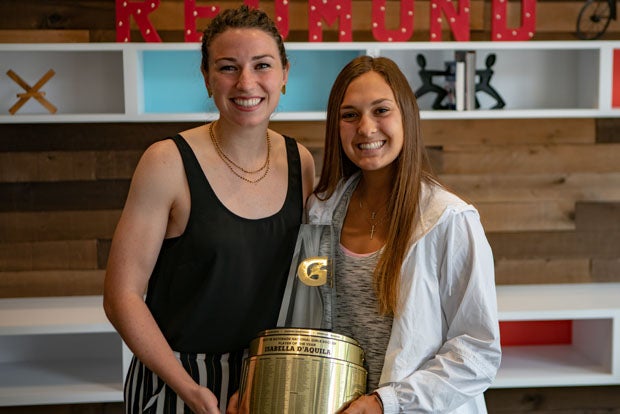 Izzy D'Aquila (right) and Morgan Andrews.