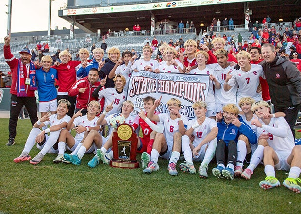 Cherry Creek beat Broomfield 2-1 in extra time to capture Colorado's Class 5A state championship in boys soccer, one of five state crowns for the Bruins this fall. (PHOTO: Cynthia Betancourt)