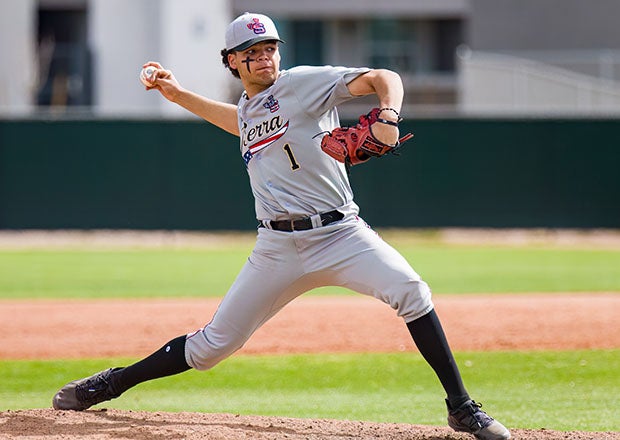 In a 10-1 win over Campo Verde of Arizona, Matthew Champion struck out seven batters for new No. 1 JSerra Catholic. (Photo: Jack Beasley)