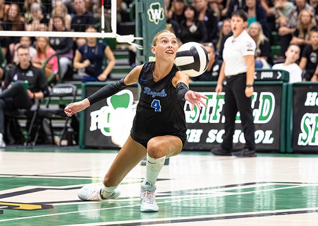 Maggie Sliwa has helped No. 8 Hamilton Southeastern to a 23-2 record this season. Merritt Sliwa and Madison Miles have nearly 600 kills for the Royals this season. (PHOTO: Justin Sickling)