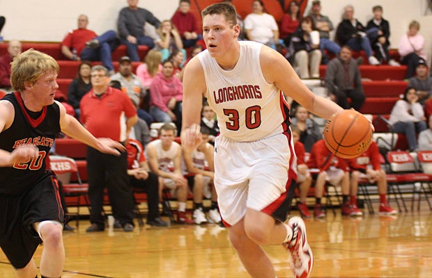 Mike Daum has been a threat on the inside and outside for Kimball this season, and hopes to lead the Longhorns back to the state tournament in Lincoln.