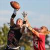 High school flag football: No. 1 JSerra Catholic flexes defensive muscle in 38-0 win over No. 2 Orange Lutheran