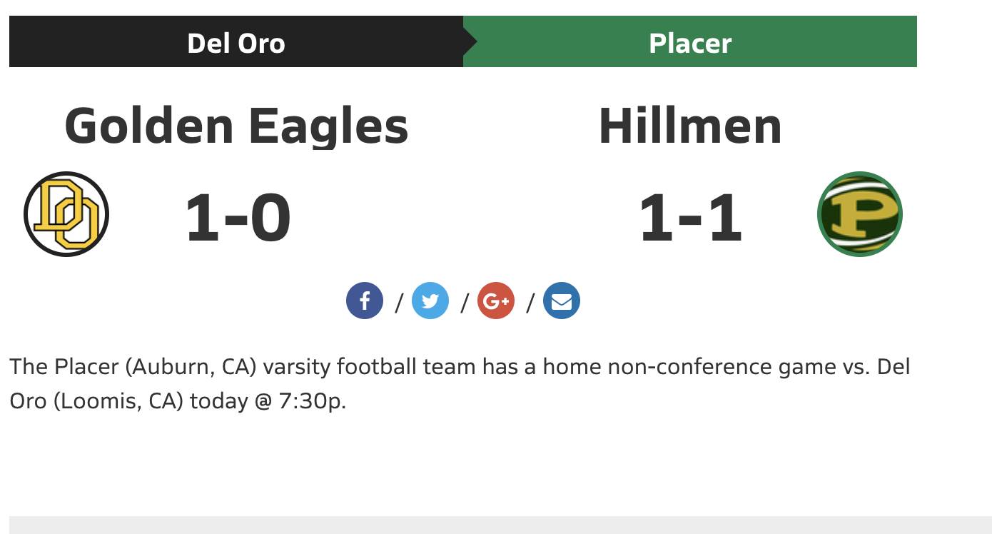 LISTEN LIVE TONIGHT: Placer vs. Del Oro