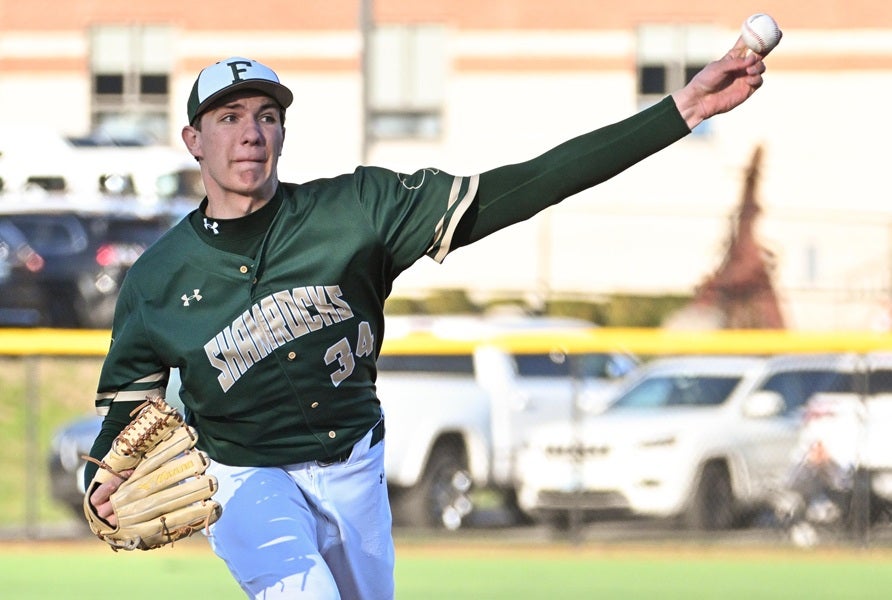 Bishop Feehan southpaw Brody Bumila is throwing gas for the Shamrocks with 20 Ks in three appearances this season for the Shamrocks. (PHOTO: Mike Braca)