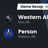 Football Game Recap: Western Alamance Warriors vs. Person Rockets