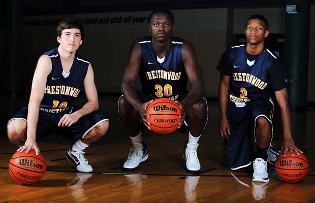 Prestonwood Christian will be led this season by (left to right): Chaz Taylor, Julius Randle and Marquan Botely. 