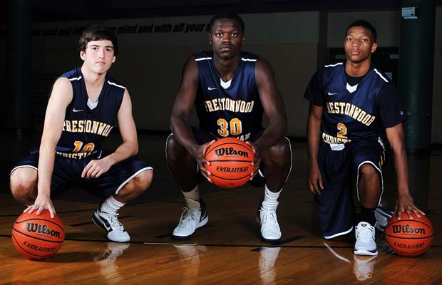Prestonwood Christian will be led this season by (left to right): Chaz Taylor, Julius Randle and Marquan Botely.