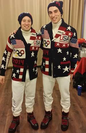 Lehman, right, with his brother in Sochi.