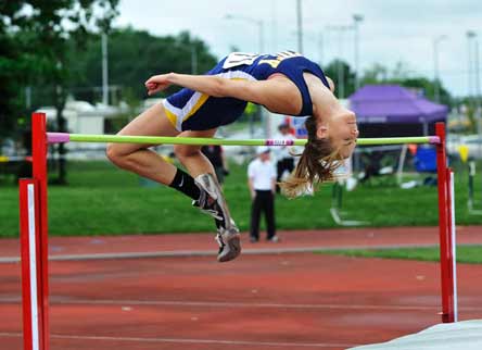 Lindsay Vollmer, who will compete at the USA Junior Nationals this weekend in Eugene, Ore., prefers to be solid in all the heptathlon events instead of starring in a few.