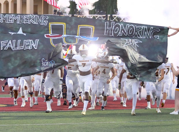 Saguaro takes the field at last week's Honor Bowl at Cathedral Catholic in San Diego.