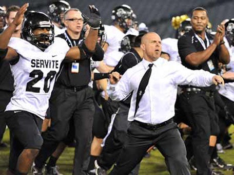 Servite and coach Troy Thomas had much to celebrate on Saturday. 
