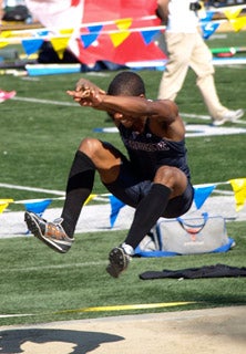 Klyvens DeLaunay finished fifth at
the California state meet in the 
triple jump as a junior. 