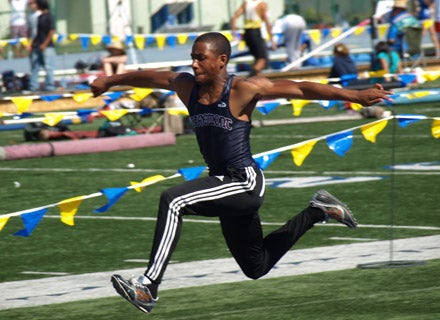Klyvens DeLaunay really stepped into the spotlight by winning the triple jump and long jump at the Arcadia Invitational.