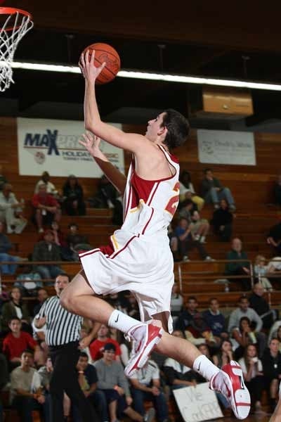 Nick Kerr scores two of his 27 on the break Tuesday.