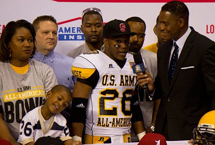 Barry J. Sanders announced his college choice Saturday to Stanford.