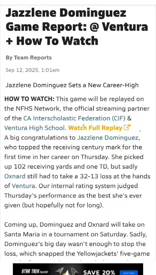 Flag Football Recap: Jazzlene Dominguez and  Alexa Salazar Lead the Defense for Oxnard Win