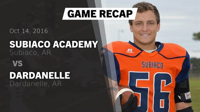Watch this highlight video of the Subiaco Academy (Subiaco, AR) football team in its game Recap: Subiaco Academy vs. Dardanelle  2016 on Oct 14, 2016