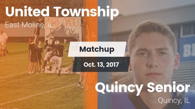 Watch this highlight video of the East Moline United (East Moline, IL) football team in its game Matchup: United Township vs. Quincy Senior  2017 on Oct 13, 2017