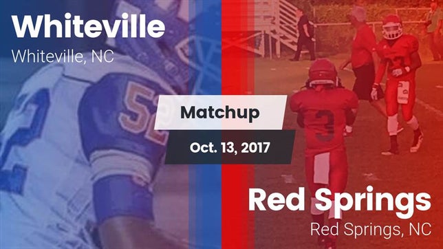 Watch this highlight video of the Whiteville (NC) football team in its game Matchup: Whiteville vs. Red Springs  2017 on Oct 13, 2017