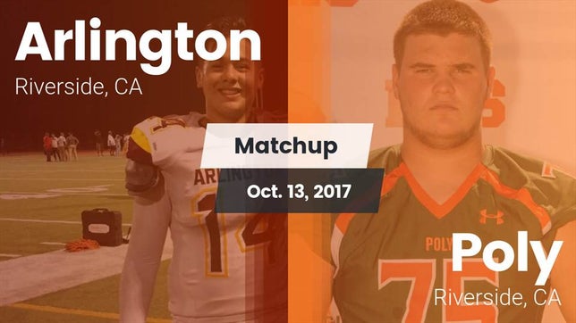Watch this highlight video of the Arlington (Riverside, CA) football team in its game Matchup: Arlington vs. Poly  2017 on Oct 13, 2017
