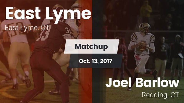 Watch this highlight video of the East Lyme (CT) football team in its game Matchup: East Lyme vs. Joel Barlow  2017 on Oct 13, 2017