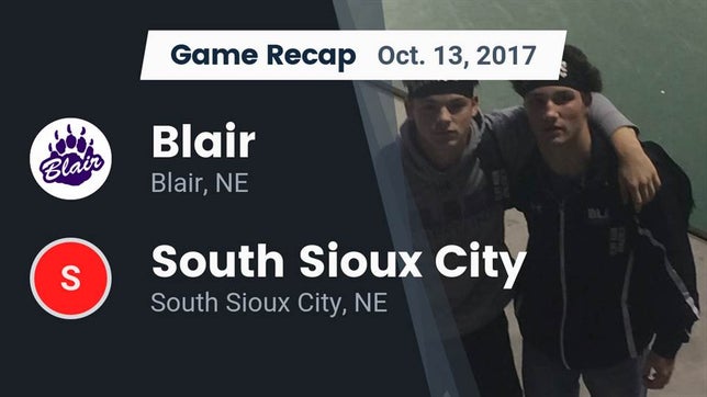 Watch this highlight video of the Blair (NE) football team in its game Recap: Blair  vs. South Sioux City  2017 on Oct 13, 2017