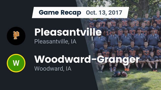 Watch this highlight video of the Pleasantville (IA) football team in its game Recap: Pleasantville  vs. Woodward-Granger  2017 on Oct 13, 2017