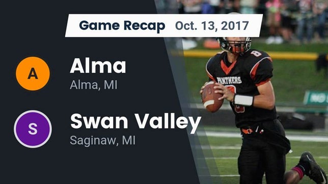 Watch this highlight video of the Alma (MI) football team in its game Recap: Alma  vs. Swan Valley  2017 on Oct 13, 2017