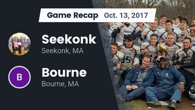 Watch this highlight video of the Seekonk (MA) football team in its game Recap: Seekonk  vs. Bourne  2017 on Oct 13, 2017