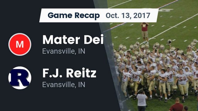Watch this highlight video of the Evansville Mater Dei (Evansville, IN) football team in its game Recap: Mater Dei  vs. F.J. Reitz  2017 on Oct 13, 2017