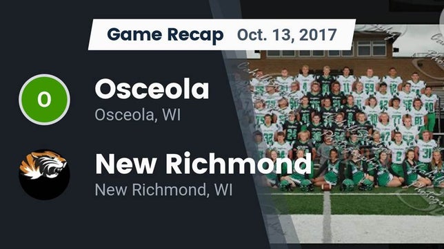 Watch this highlight video of the Osceola (WI) football team in its game Recap: Osceola  vs. New Richmond  2017 on Oct 13, 2017