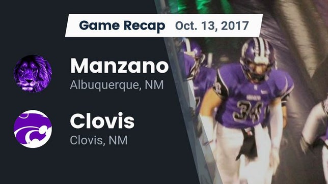 Watch this highlight video of the Manzano (Albuquerque, NM) football team in its game Recap: Manzano  vs. Clovis  2017 on Oct 13, 2017