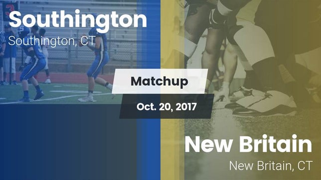 Watch this highlight video of the Southington (CT) football team in its game Matchup: Southington High vs. New Britain  2017 on Oct 20, 2017