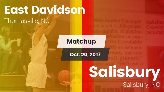 Watch this highlight video of the East Davidson (Thomasville, NC) football team in its game Matchup: East Davidson vs. Salisbury  2017 on Oct 20, 2017