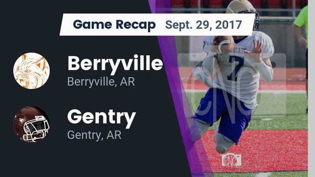 Watch this highlight video of the Berryville (AR) football team in its game Recap: Berryville  vs. Gentry  2017 on Sep 29, 2017