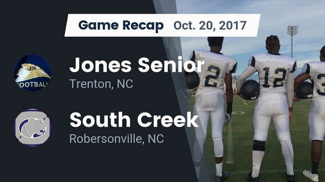 Watch this highlight video of the Jones (Trenton, NC) football team in its game Recap: Jones Senior  vs. South Creek  2017 on Oct 20, 2017