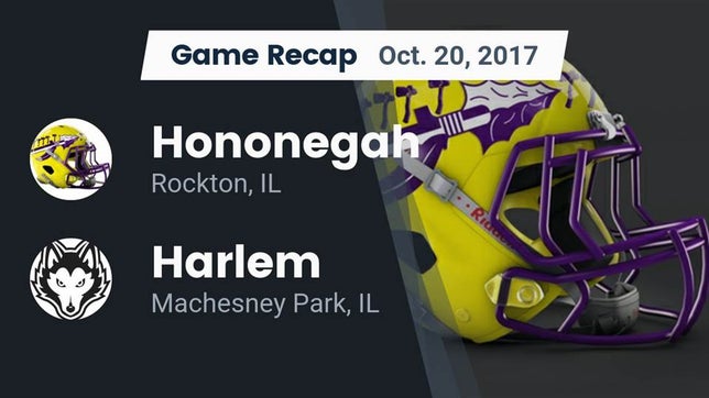 Watch this highlight video of the Hononegah (Rockton, IL) football team in its game Recap: Hononegah  vs. Harlem  2017 on Oct 20, 2017