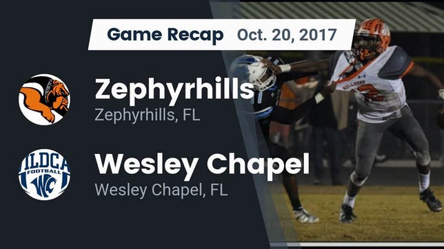 Watch this highlight video of the Zephyrhills (FL) football team in its game Recap: Zephyrhills  vs. Wesley Chapel  2017 on Oct 20, 2017