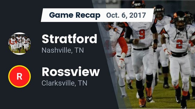 Watch this highlight video of the Stratford (Nashville, TN) football team in its game Recap: Stratford  vs. Rossview  2017 on Oct 6, 2017